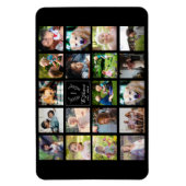 家族の写真のコラージュを作成モノグラムの マグネット (縦)