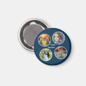 家族の写真のコラージュを作成モノグラムの マグネット (正面/裏面)