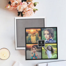 家族の写真のコラージュを作成モノグラムの