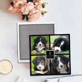 家族の写真のコラージュを作成モノグラムの マグネット