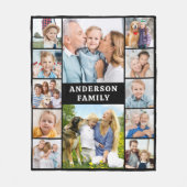 家族の写真のコラージュを作成ユニーク12写真 フリースブランケット (正面)