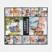 家族の写真のコラージュを作成ユニーク12写真 フリースブランケット (正面(横))