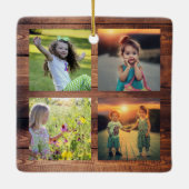 家族の写真のコラージュを作成ユニーク セラミックオーナメント (裏面)
