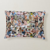 家族の写真のコラージュカスタム24写真パズルの形状 アクセントクッション (裏面)