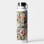 家族の写真のコラージュカスタム24写真パズルの形状 ウォーターボトル (背面)