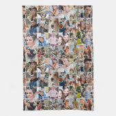 家族の写真のコラージュカスタム24写真パズルの形状 キッチンタオル (縦)