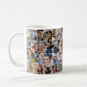 家族の写真のコラージュカスタム24写真パズルの形状 コーヒーマグカップ (左)