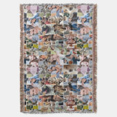 家族の写真のコラージュカスタム24写真パズルの形状 スローブランケット (正面縦)