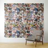 家族の写真のコラージュカスタム24写真パズルの形状 タペストリー (インサイチュ(横))