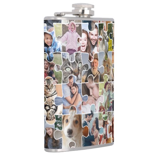 家族の写真のコラージュカスタム24写真パズルの形状 フラスク (右)