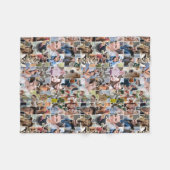 家族の写真のコラージュカスタム24写真パズルの形状 フリースブランケット (正面(横))