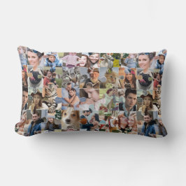 家族の写真のコラージュカスタム24写真パズルの形状 ランバークッション