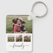 家族の写真のコラージュパーソナライズされた キーホルダー (裏面)