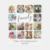 家族の写真のコラージュパーソナライズされた フリースブランケット (正面)