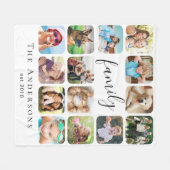 家族の写真のコラージュパーソナライズされた フリースブランケット (正面(横))