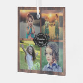 家族の写真のコラージュモノグラムの ガラスオーナメント (正面左)