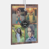 家族の写真のコラージュモノグラムの ガラスオーナメント (正面右)