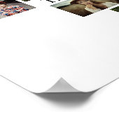 家族の写真のコラージュ名でハート20写真白 ポスター (角)