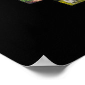 家族の写真のコラージュ名でハート25写真ブラック ポスター (角)