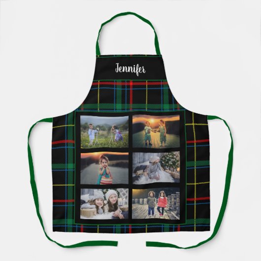 家族の写真のコラージュ名を作成する エプロン (正面)