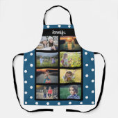 家族の写真のコラージュ名を作成する エプロン (正面)