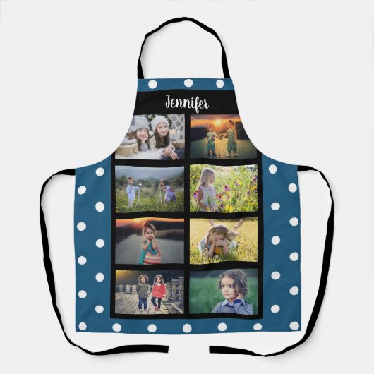 家族の写真のコラージュ名を作成する エプロン (正面)
