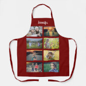 家族の写真のコラージュ名を作成する エプロン (正面)