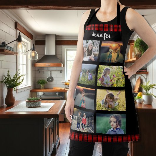 家族の写真のコラージュ名を作成する エプロン