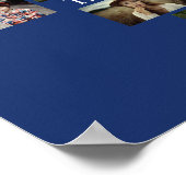 家族の写真のコラージュ名ハート20写真青 ポスター (角)