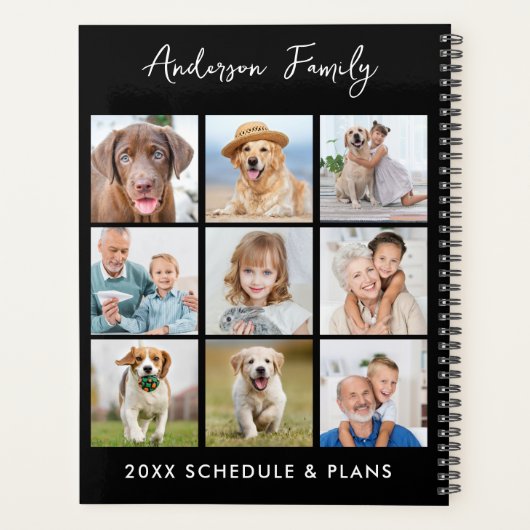 家族の写真のコラージュ名パーソナライズされた2023 プランナー手帳 (裏面)