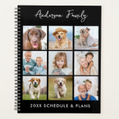 家族の写真のコラージュ名パーソナライズされた2023 プランナー手帳 (正面)