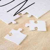 家族の写真のコラージュ名白 ジグソーパズル (側面)