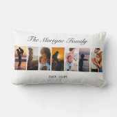 家族の写真のコラージュ賛美パーソナライズされた ランバークッション (裏面)
