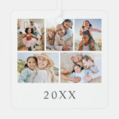 家族の写真のコラージュ　クリスマス メタルオーナメント (裏面)