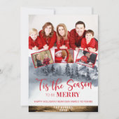 家族の写真のコラージュ、シーズンメリーの予定素朴、 シーズンカード (正面)