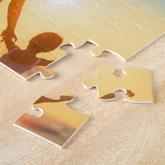 家族の写真のコラージュ ジグソーパズル (側面)