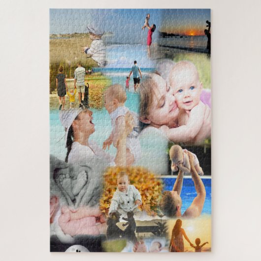 家族の写真のコラージュ ジグソーパズル (縦)