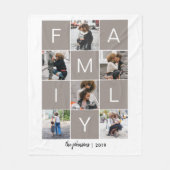 家族の写真のコラージュ フリースブランケット (正面)