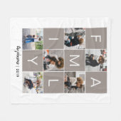 家族の写真のコラージュ フリースブランケット (正面(横))