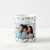 家族の写真のコーンは緑のクリスマスを松 コーヒーマグカップ (中央)