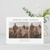 家族の写真のモダンクリスマスを大切にする シーズンカード (スタンド正面)