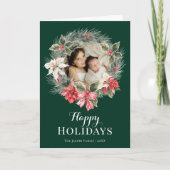 家族の写真のリースクリスマス シーズンカード (正面)