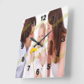 家族の写真の予算の特カッコいい別 スクエア壁時計 (傾斜)