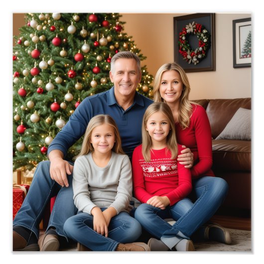 家族の写真の個人用設定ポスター フォトプリント            (正面)