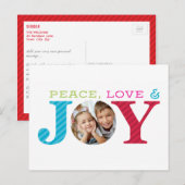 家族の写真の喜びシンプルのはっきりしたモダンカラフル シーズンポストカード (正面/裏面)