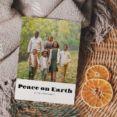 家族の写真の平和と地球のメリークリスマス シーズンポストカード