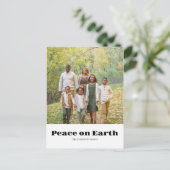 家族の写真の平和と地球のメリークリスマス シーズンポストカード (スタンド正面)