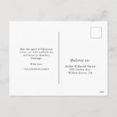 家族の写真の平和と地球のメリークリスマス シーズンポストカード (裏面)