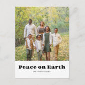 家族の写真の平和と地球のメリークリスマス シーズンポストカード (正面)