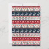 家族の写真の幾何学的クリスマス シーズンカード (裏面)